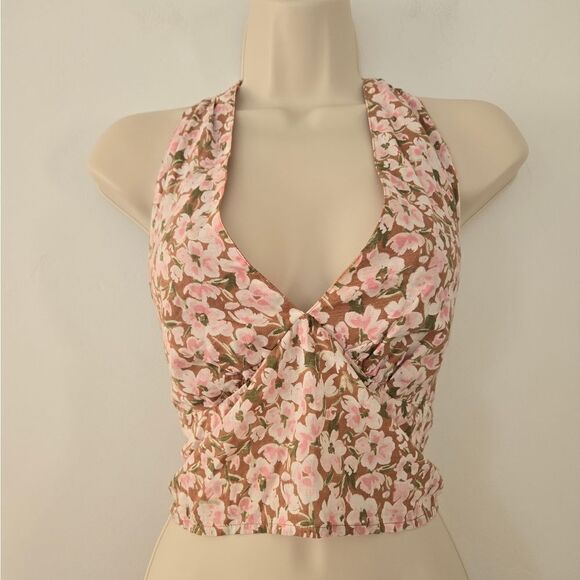 Abound Floral Halter Crop Top - Picture 1 of 5